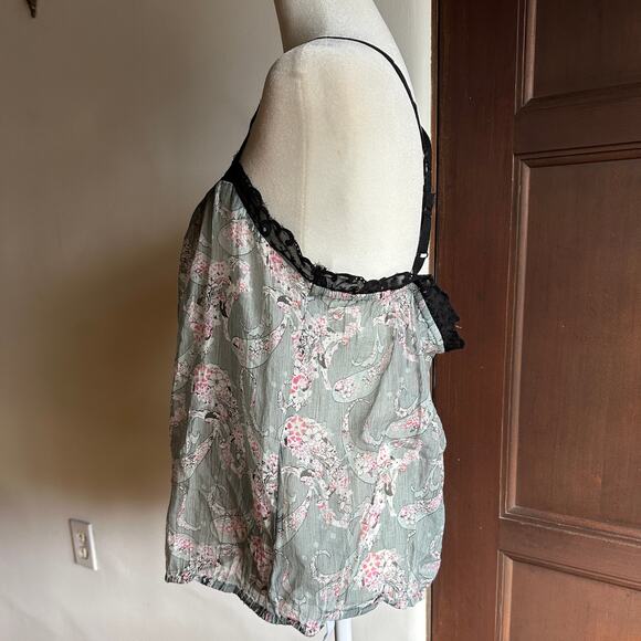 FREE PEOPLE | Y2K Vintage Lace Trim Cross Back Camisole | Size Medium - Picture 3 of 5